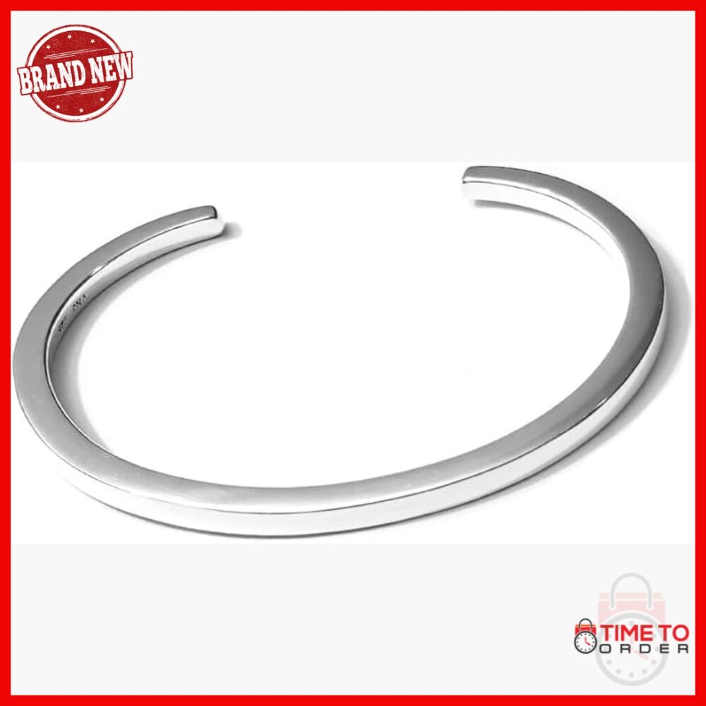 Men's Solid 925 Sterling Silver Cuff Bangle Brace… - image 1